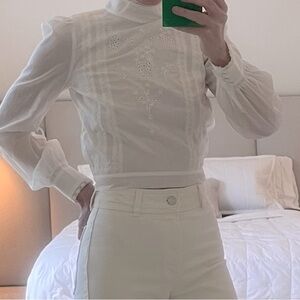 Reformation blouse with open back